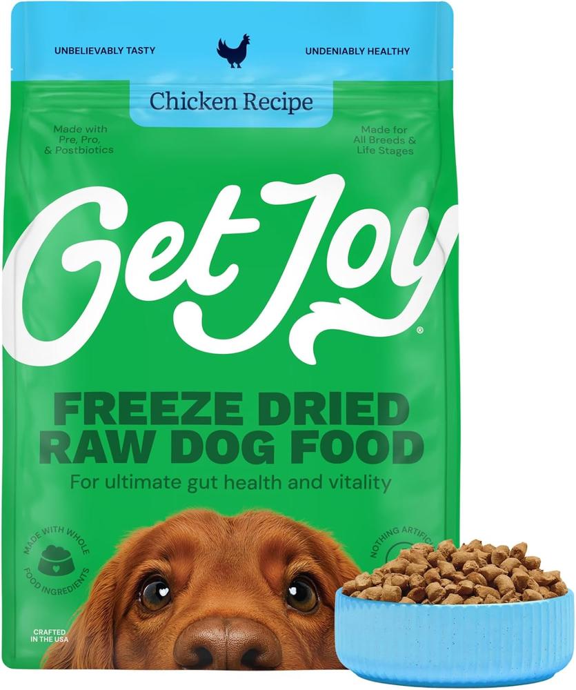 Freeze Dried Raw Chicken Dog Food, High Protein Grain Free Meal, Topper & Treat,