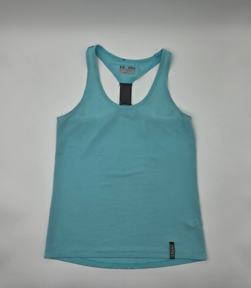 Under Armour,tank top,sporty,semi-fitted,Heatgear,run, ight blue,women's,size M