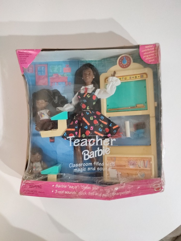 AFRICAN AMERICAN TEACHER BARBIE, #13915 RECALLED, A.A. CHILDREN, CLASSROOM