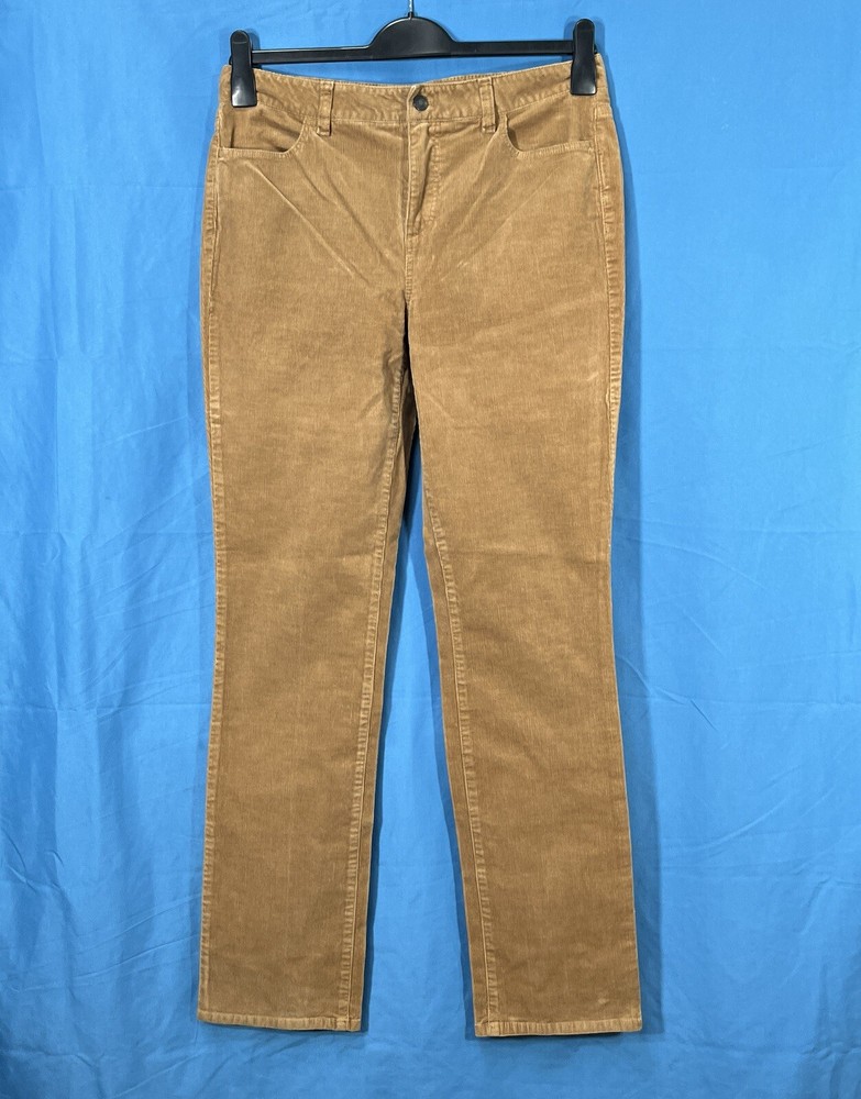 TALBOTS Heritage BROWN Stretch Corduroy MID-RISE Straight Leg 5-POCKET Pants 10