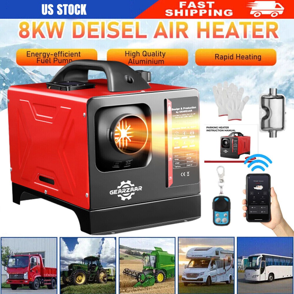 Diesel Air Heater 12-24V 8KW bluetooth APP LCD Remote Control For Car RV Indoors