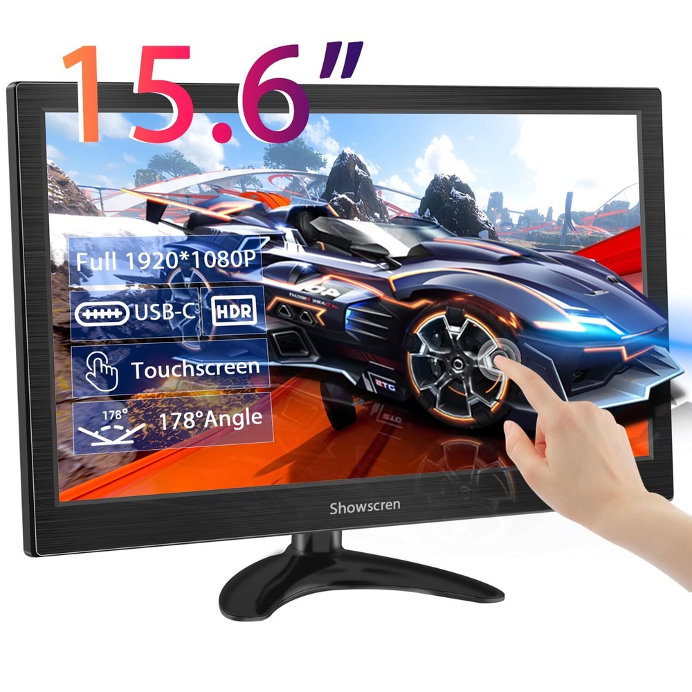 PC Monitor 15.6 Inch Touchscreen Portable Monitor HDR 1920x1080 100% sRGB HDM...