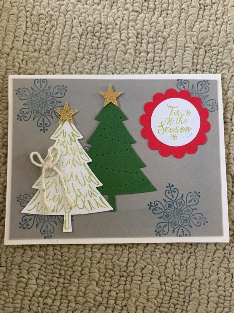 Pines ‘Tis the season Christmas holiday card kit of 6 made w/ Stampin' Up!