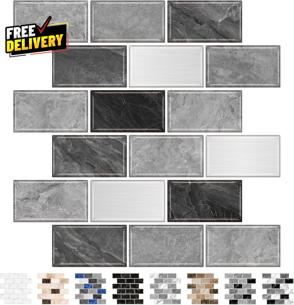 10 Sheet 12x12 Subway Tile Peel and Stick Kitchen Backsplash Self Adhesive