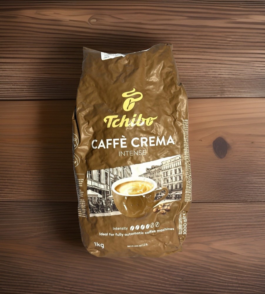 Tchibo Caffe Crema Intense Coffee Beans 1 Kg (2.2lbs) VERY Vacuum Packed 08/26