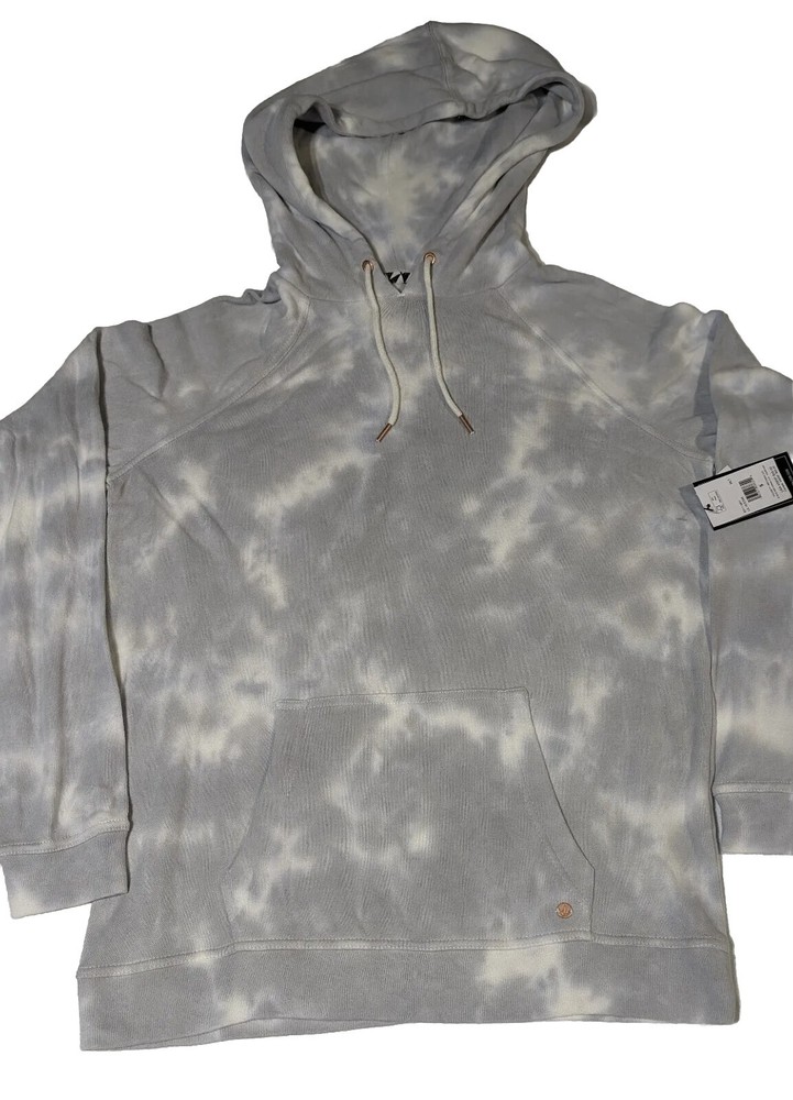 Volcom Lived In Lounge Hoodie Women's Size Small Gray/White Dye  New With Tags