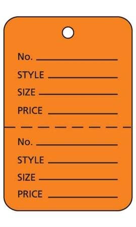 Bright Orange 2-Part Perforated Coupon Tags 2-7/8 x 1-3/4 - Pack of 1000-image