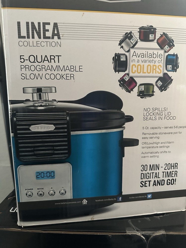 Bella 5QT Stainless Steel Programmable Slow Cooker BPA Free MD-TD50C