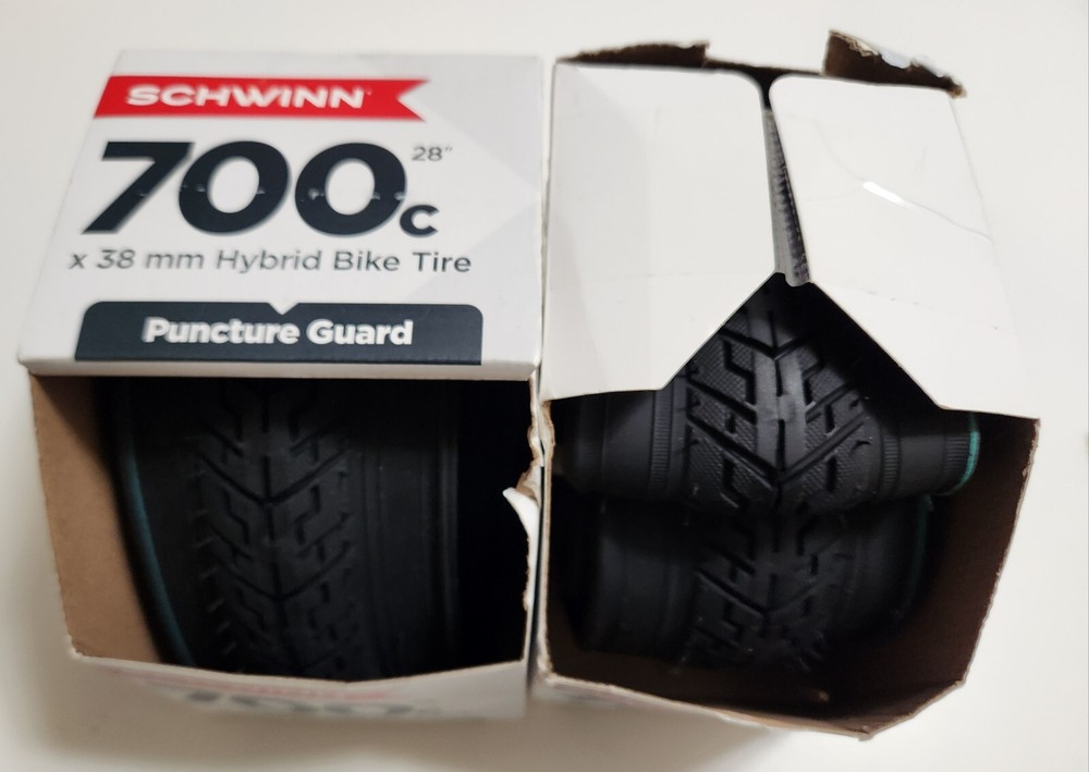 Schwinn 700c x 38mm Hybrid Bike Tires Pair with Puncture Guard