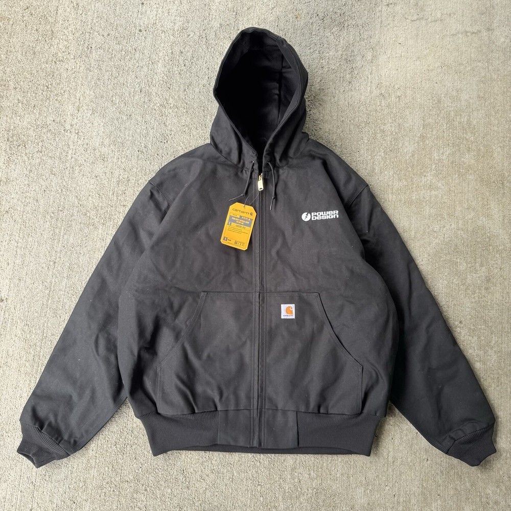 Carhartt Firm Duck Thermal Lined Active Jacket Loose Black Sz XL 0J0131M Canvas