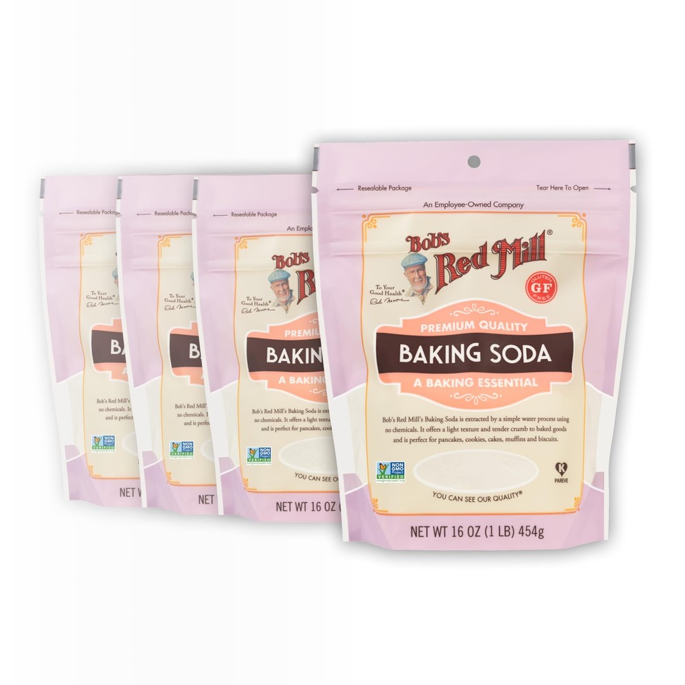Bob's Red Mill Baking Soda, 16oz (Pack of 4) - Non GMO, 16 Ounce