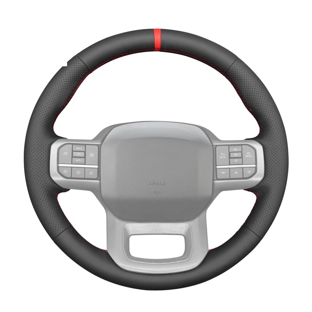 Custom Stitch Artificial Leather Steering Wheel Wrap for Ford F-150 Lightning