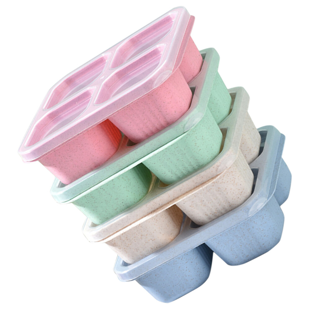 4-Piece Meal Prep Containers with Compartments for Travel Snacks