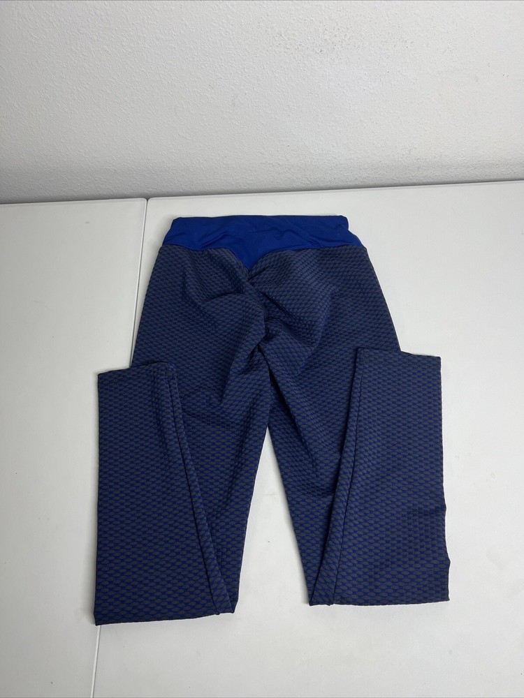 Women Yoga Pants High Waist Leggings Scrunch Push Up Ruched Butt Lift Blue M