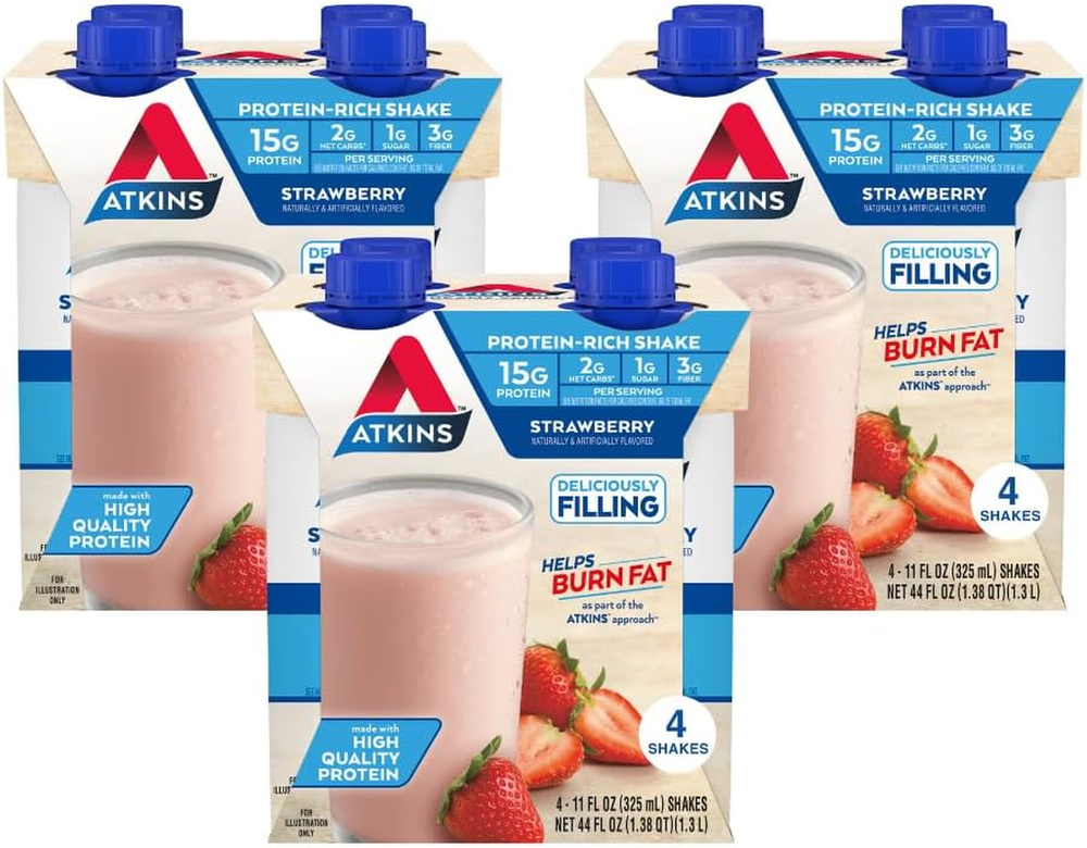 Strawberry Protein Shake, 15G Protein, Low Glycemic, 2G Net Carb, 1G Sugar, Keto