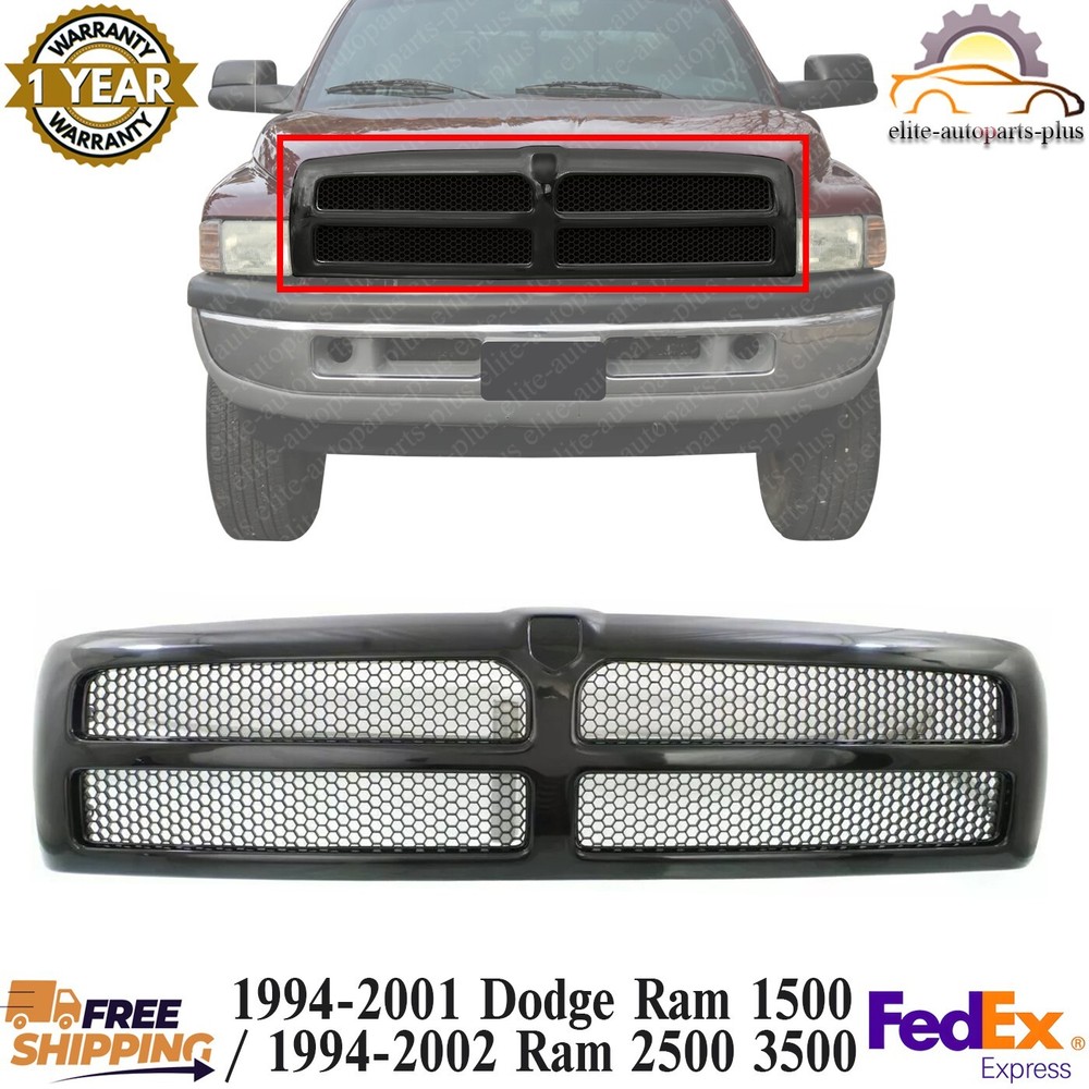 1994-2001 Ram 1500 & 1994-2002 Ram 2500/3500 Primed Front Grille Replacement