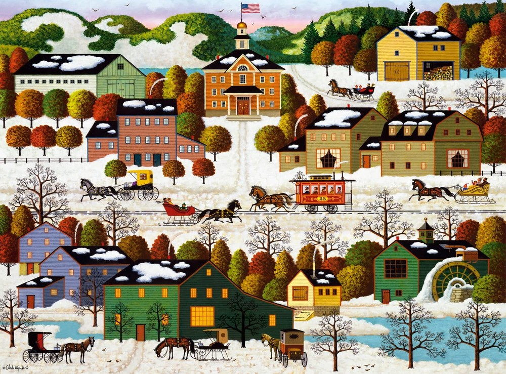 - Charles Wysocki - Blossom River Junction - 1000 Piece Jigsaw Puzzle for Adu...