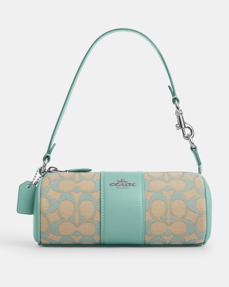 Coach Nolita Barrel Bag in Faded Blue Jacquard NWT CU003 New With Tags
