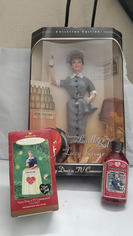I Love Lucy Does a TV Commercial Episode 30 Barbie Doll NRFB + Extras Items.