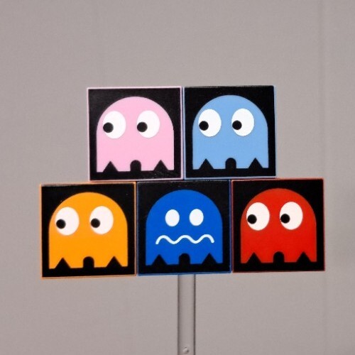 LEGO Custom Pac-Man Ghosts 5-Piece 2x2 Tile Set 3068 Blinky Pinky Inky
