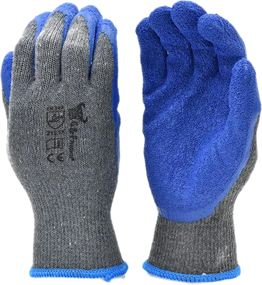G F Products 12 Pairs XL Rubber Latex Double Coated Work Gloves for Construction Gardening Cleaning