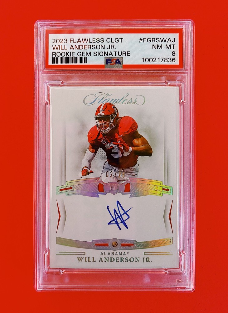2023 Panini Flawless Will Anderson Jr Rookie Auto On-Card Gem Diamond 4/25 POP 1