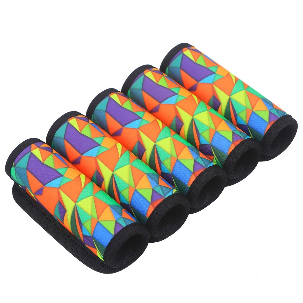 Bright Printed Neoprene Luggage Handle Wrap - Suitcase Grip & Tag Combo