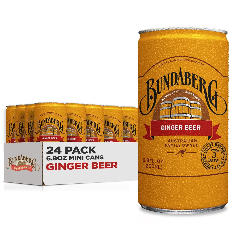 Refreshing Ginger Beer in 6.8 fl oz Cans, 24-Pack