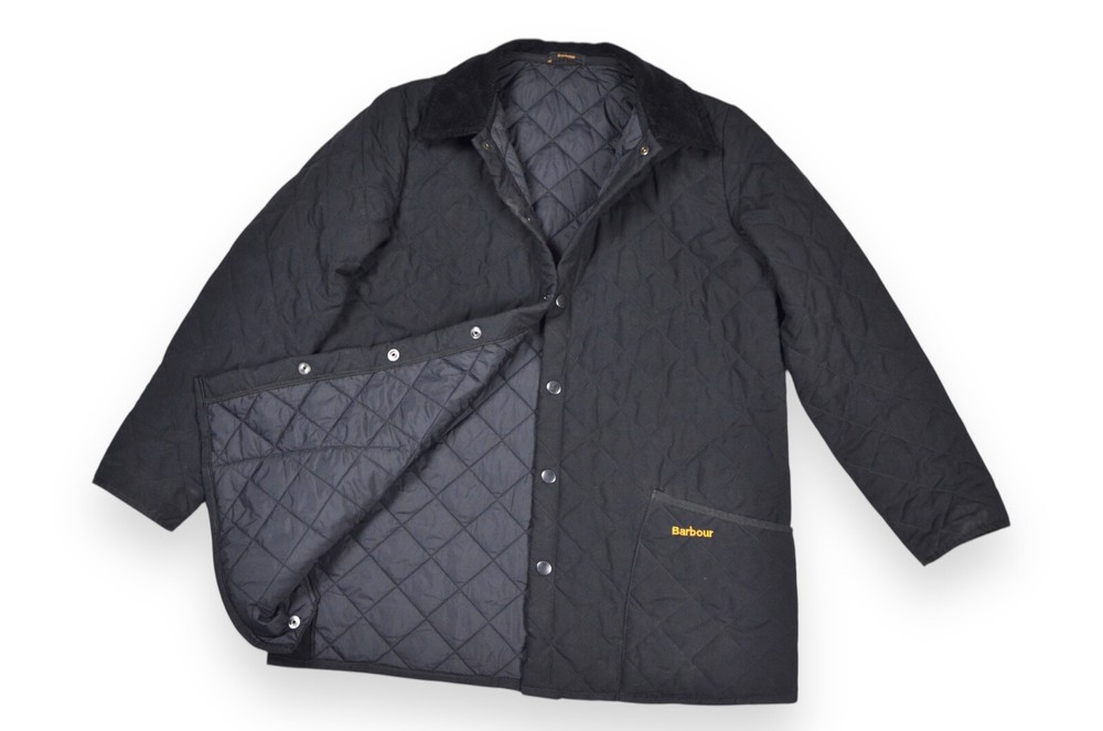 Men's Barbour Eskdale Quilt Jacket Black D373 Classic England Size L Waterproof Lightweight