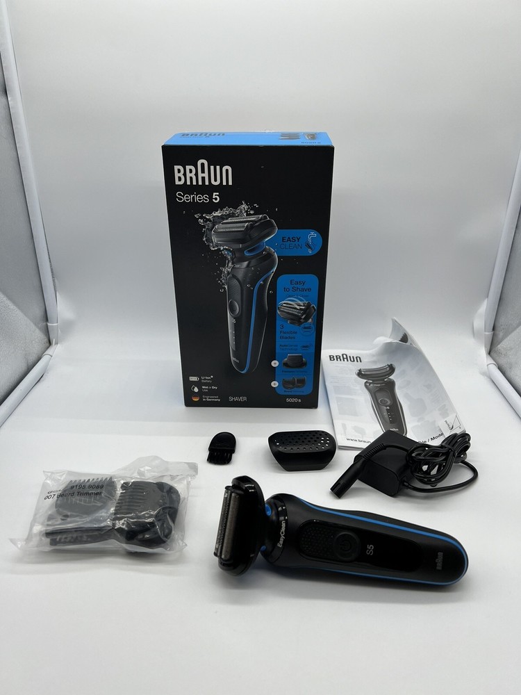 Braun Series 5 5020s Black Blue Rechargeable Wet And Dry Electric Shaver Used