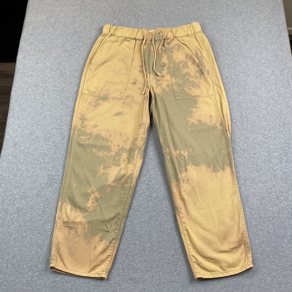 Madewell Womens Relaxed Pull-On Tie Dye Cotton Pants Size Medium 32x27 with Drawstring