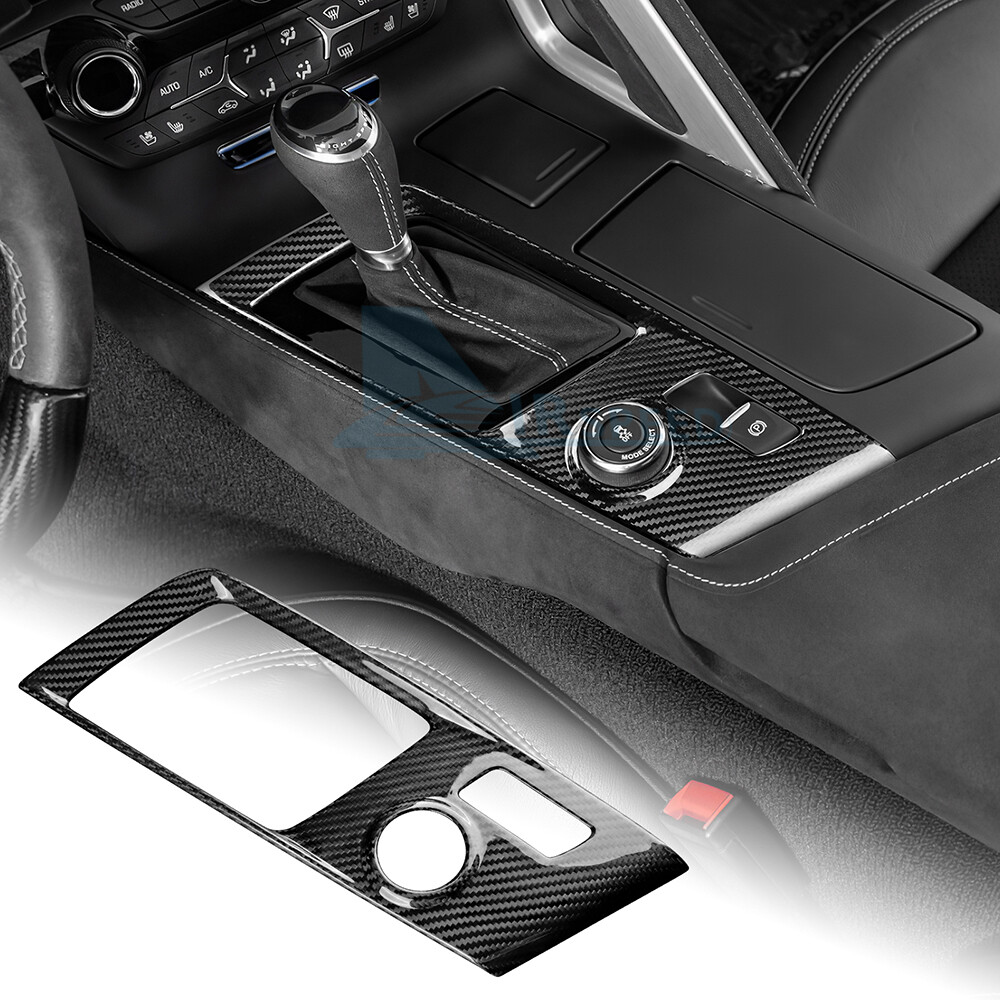 REAL HARD Carbon Fiber Gears Shift Panel Cover Trims For Corvette C7 2014-2019