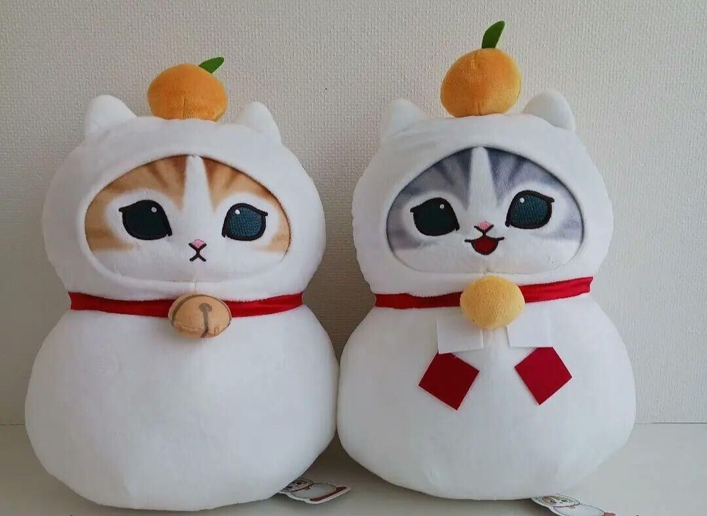 Mofusand Kagami-mochi SET 2 BIG Plush 33cm Doll toy New Year Mochi Cat-image