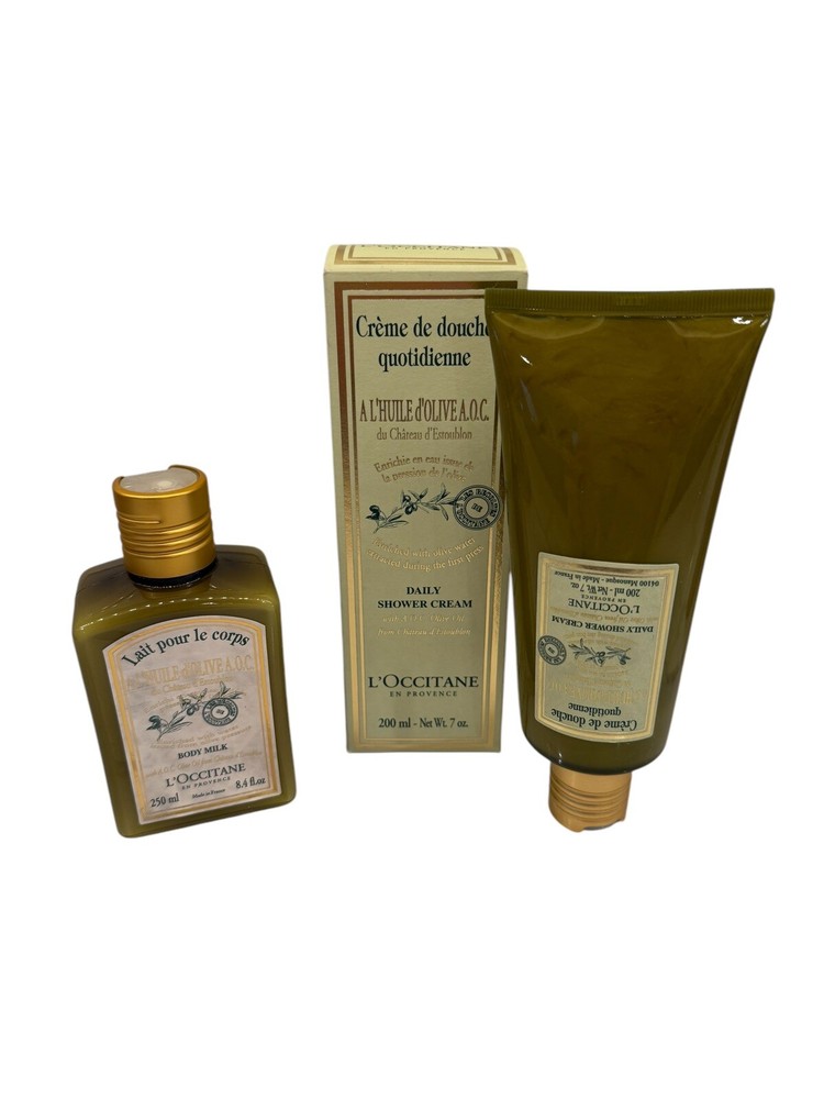 L’Occitane Olive Oil Shower Cream (200ml) And Body Milk (250ml) New