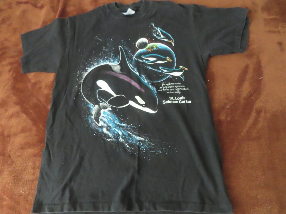 1990s Vintage Galaxy Dolphin Whale Epic Animal Graphic Tee