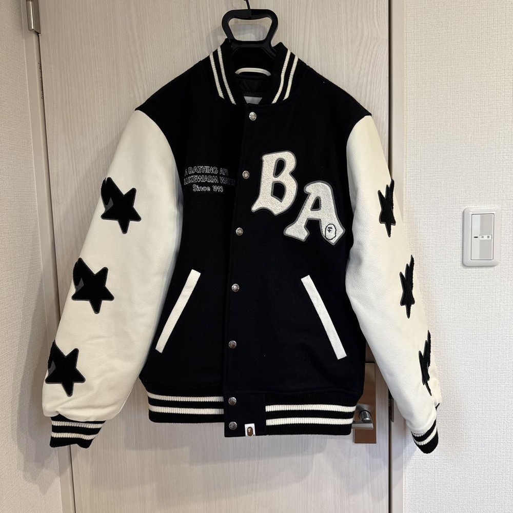 A Bathing Ape Relaxed Fit Varsity Jacket 678355