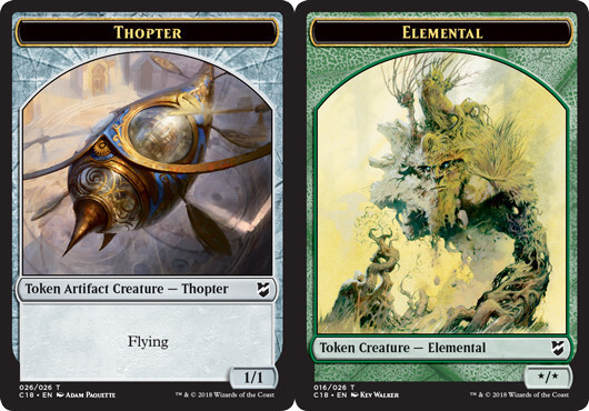 MTG 10 Elemental Thopter Double-Sided Token NM English Commander 026-image