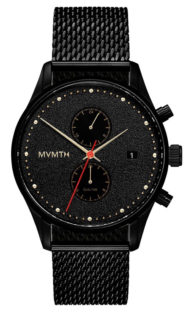 MVMT Voyager Caviar Mens Dual Time Watch - 28000052-D - $160 MSRP