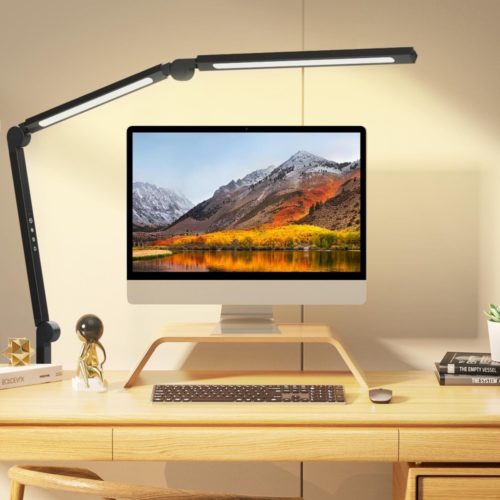 LED Desk Lamp with Clamp,Adjustable Swing Arm Desk Lamps for Home Office,Dimm...