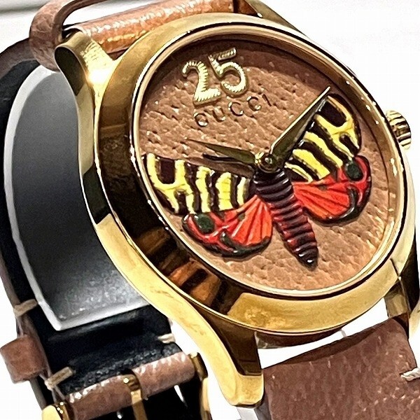 GUCCI G-Timeless Butterfly Vintage Quartz Mens Watch 126.4 with Box