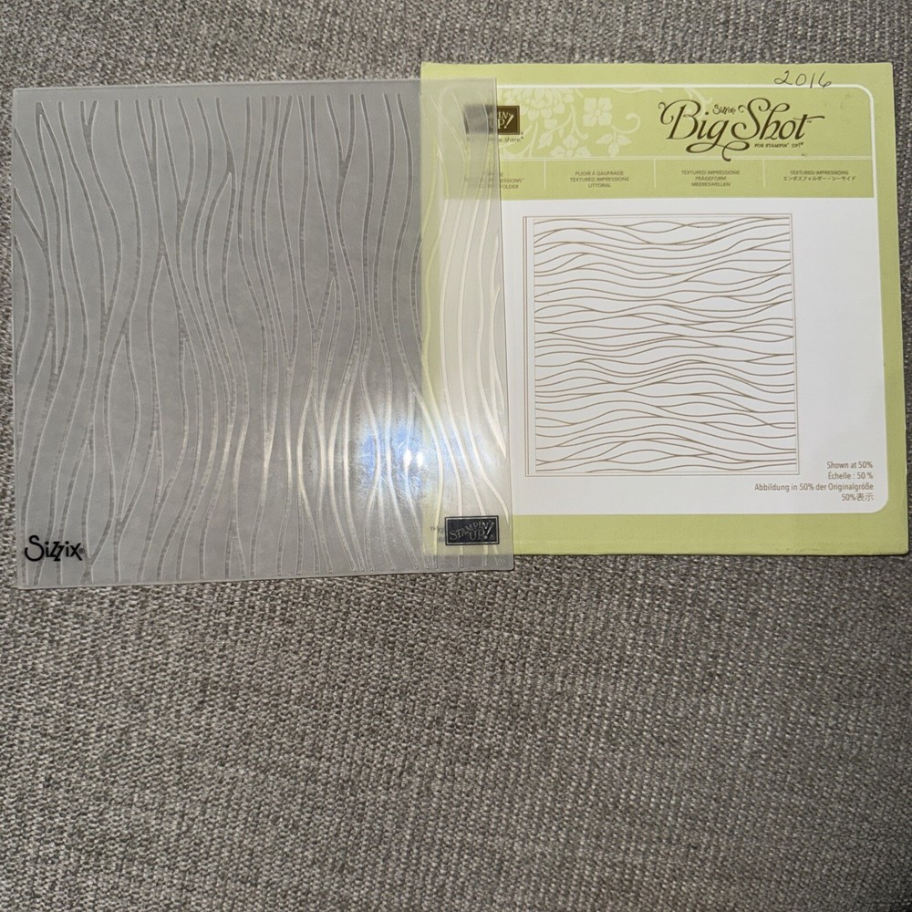 Stampin Up SEASIDE Sizzix Big Shot Embossing Folder - Waves Ocean RETIRED