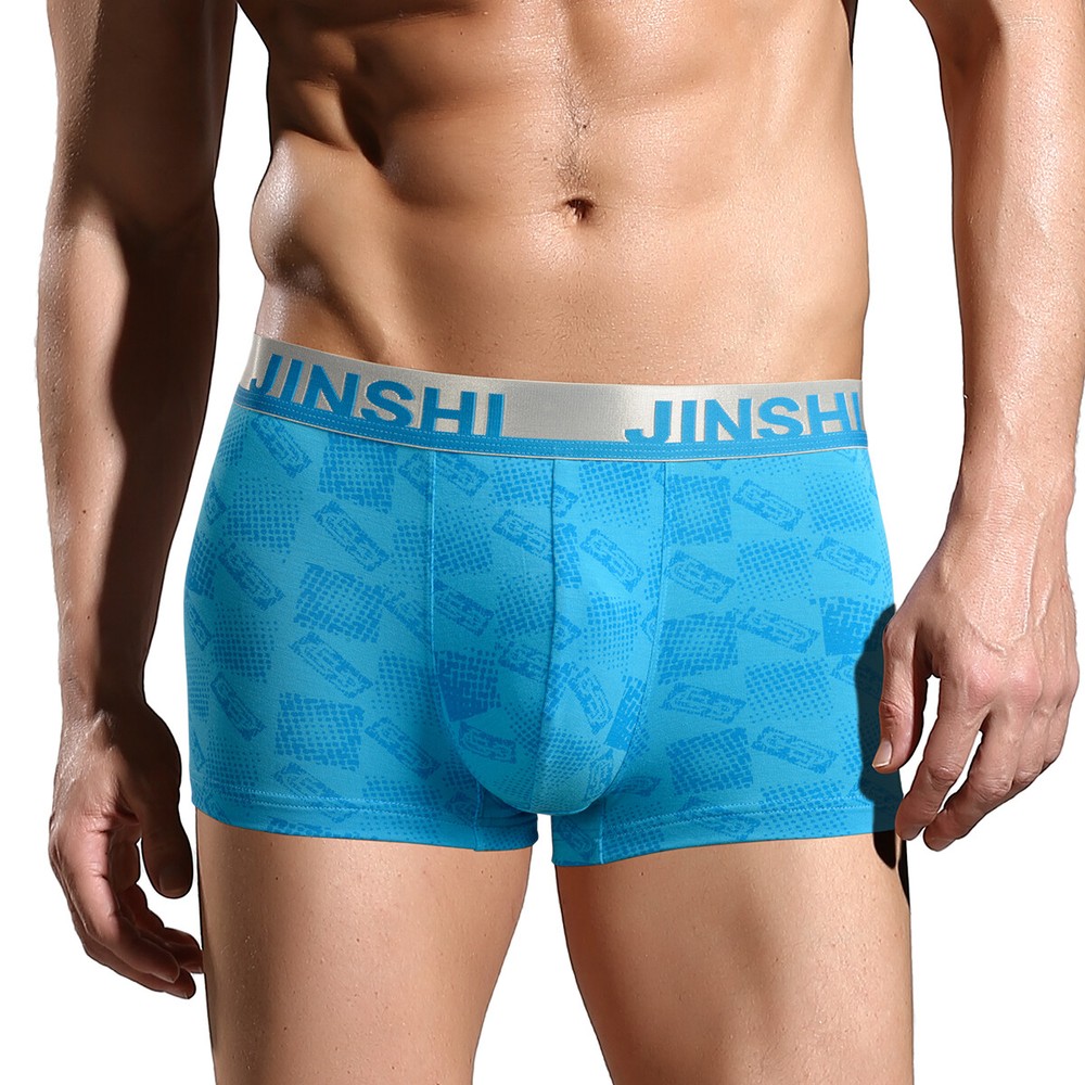 Mens Short Boxer Briefs  Blue Collection Soft Comfort Fit Boxer Briefs Underwear