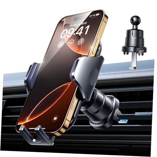 Car Phone Holder Mount 2024 Upgraded [Patent Steel-Hook] Car Vent Phone Black