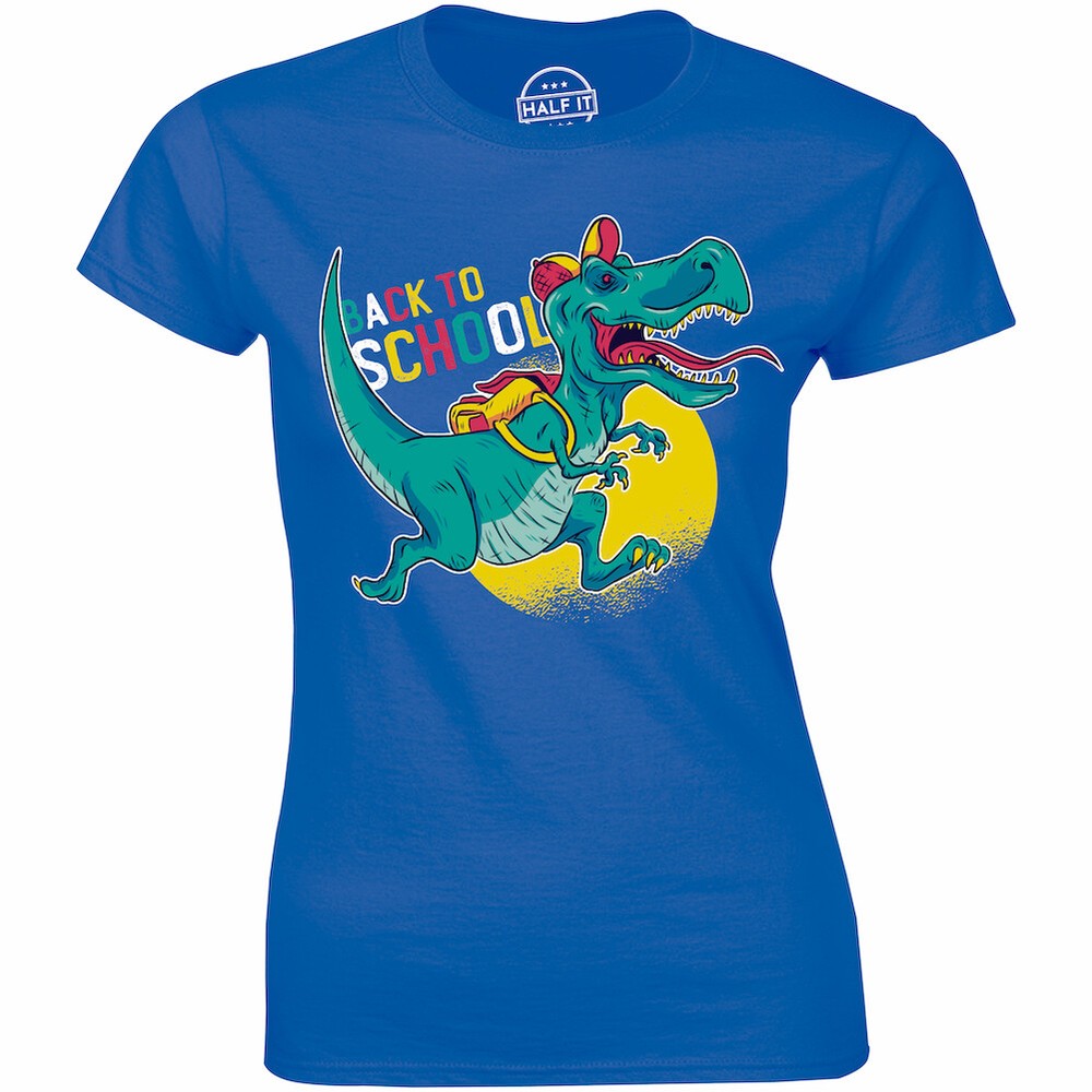 Cool Back To School With School T-rex Dinosaur Bags Women's T-shirt Gift Tee-image