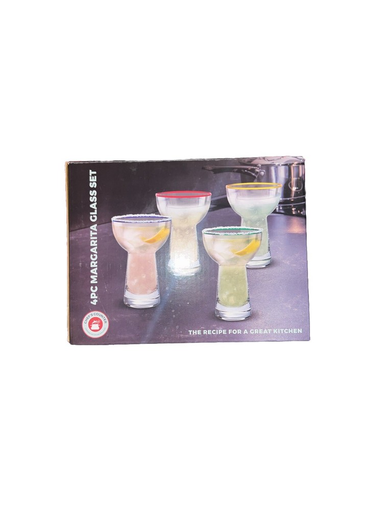 4pc Margarita Glass Set for Bartenders and Home Chefs
