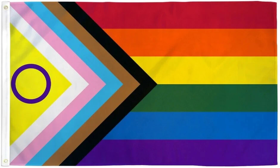 Inclusive LGBTQ Rainbow Pride Polyester Flag 2x3 Feet