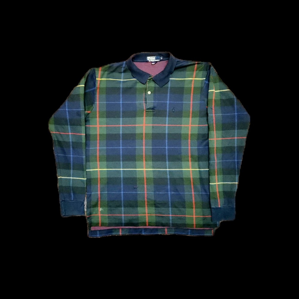 Polo Ralph Lauren Shirt Men plaid Rugby Classic USA Vintage Adult