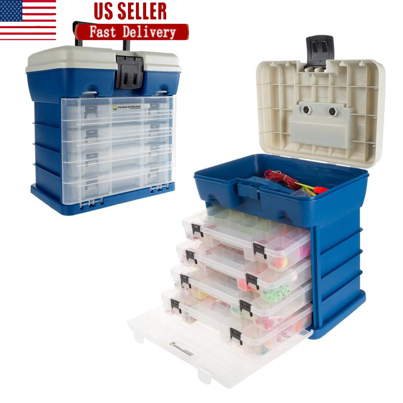 Durable Portable Storage Box W/ 4 Drawers 19 Compartments Outdoor Gear New