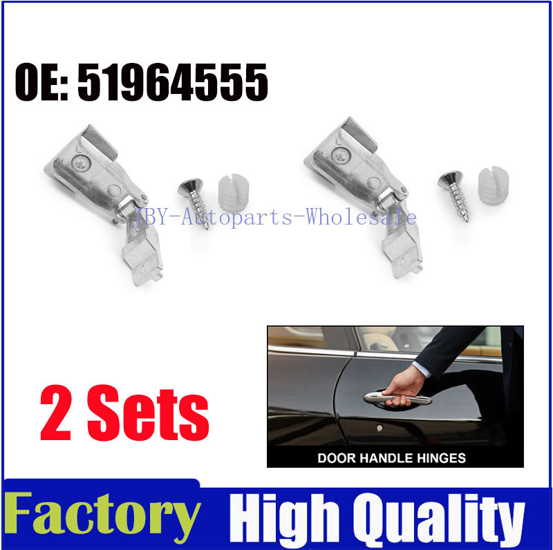 2 Sets Front Exterior Door Handle Hinge Repair Kit for Fiat 500 500C 51964555