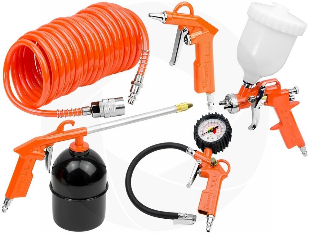 5pcs Air Tool Kit Hose Tire Inflator Fluid Dust Washing Gun Hose Paint Sprayer